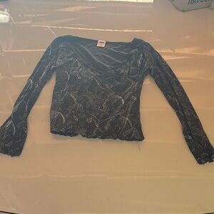 Black Long Sleeve Y2K Women's Top
